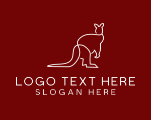 Kangaroo - Wild Kangaroo Line Art logo design