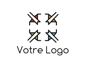 Care - Elegant Stained Glass Cross logo design