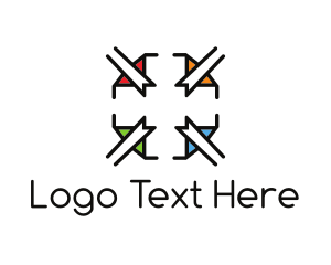 Plus - Elegant Stained Glass Cross logo design