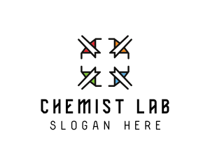 Chemist - Elegant Stained Glass Cross logo design