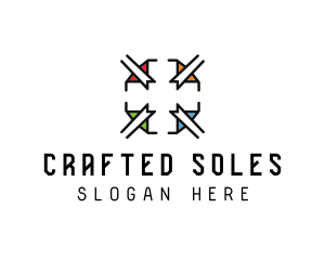 Elegant Stained Glass Cross logo design