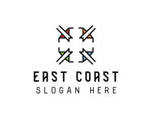 Elegant Stained Glass Cross logo design