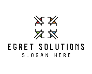 Elegant Stained Glass Cross logo design