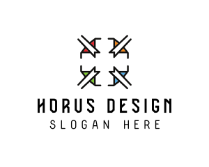 Elegant Stained Glass Cross logo design