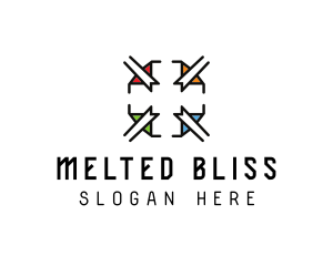 Elegant Stained Glass Cross logo design