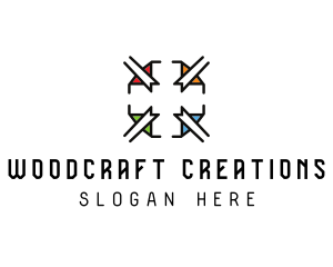 Elegant Stained Glass Cross logo design