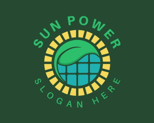 Sun Leaf Solar Panel logo design