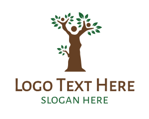 Brown Leaf - Brown Tree People logo design