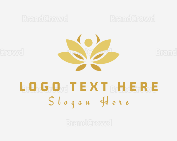 Gold Wellness Flower Logo