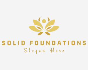 Gold Wellness Flower Logo