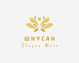 Gold Wellness Flower Logo