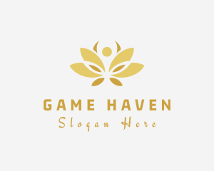 Scent - Gold Wellness Flower logo design