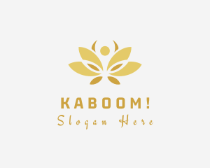 Wellness - Gold Wellness Flower logo design