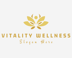 Gold Wellness Flower logo design