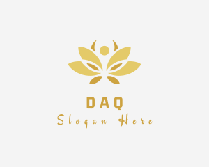 Person - Gold Wellness Flower logo design