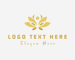 Aesthetic - Gold Wellness Flower logo design