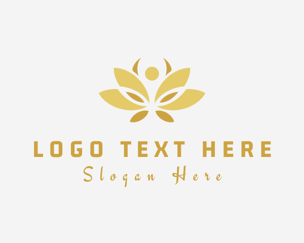 Florist - Gold Wellness Flower logo design