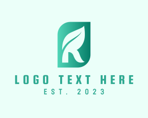 Vegan - Eco Leaf Letter R logo design