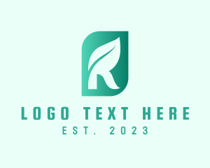 Green - Eco Leaf Letter R logo design