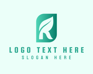 Eco Leaf Letter R Logo