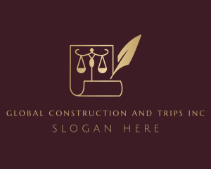 Court House - Notary Paper Scale logo design