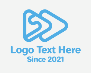 Minimalist - Blue Fast Forward logo design