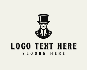 Mustache - Sophisticated Gentleman Hat logo design