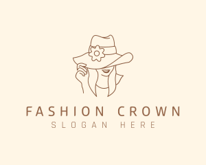 Female Hat Fashion logo design