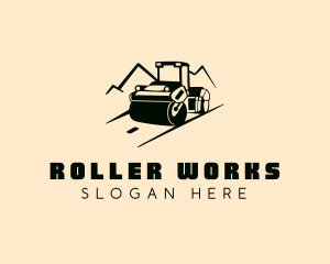 Road Roller Construction logo design