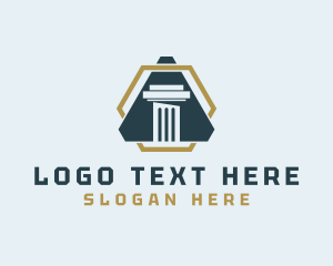 Notary - Legal Column Company logo design