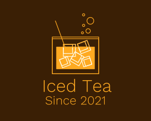 Iced Orange Drink logo design