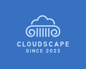 Sky Cloud Column logo design