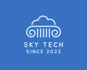 Sky Cloud Column logo design