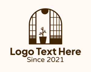 Wooden Window Plant logo design