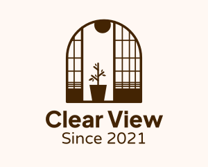 Window - Wooden Window Plant logo design