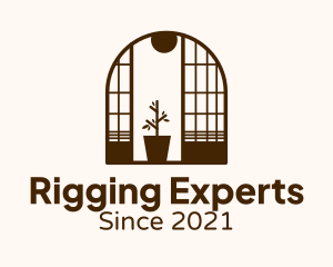 Wooden Window Plant logo design