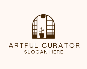 Wooden Window Plant logo design