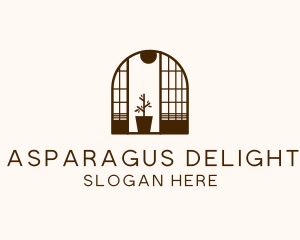 Wooden Window Plant logo design