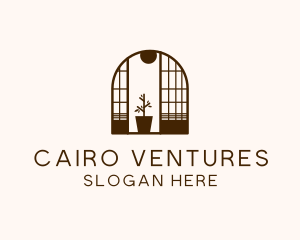 Wooden Window Plant logo design