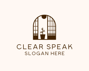 Wooden Window Plant logo design