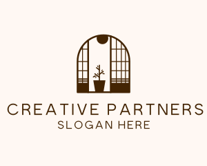 Wooden Window Plant logo design