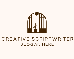 Wooden Window Plant logo design