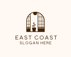 Wooden Window Plant logo design