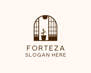 Wooden Window Plant logo design