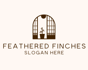 Wooden Window Plant logo design