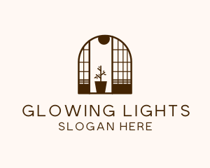 Wooden Window Plant logo design