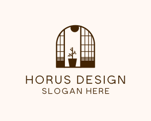 Wooden Window Plant logo design