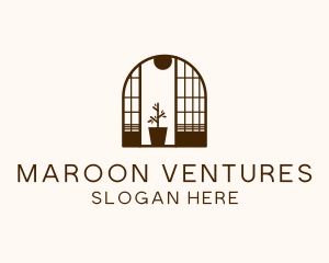 Wooden Window Plant logo design