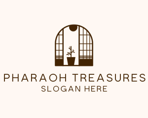 Wooden Window Plant logo design