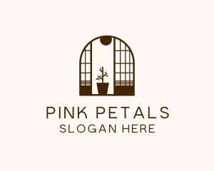 Wooden Window Plant logo design